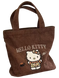 Сумка Вельветова hello kitty Коричнева 618 фото 1